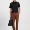 Poloshirt mit Gittermuster aus merzerisierter Baumwolle Poloshirt mit Gittermuster aus merzerisierter Baumwolle