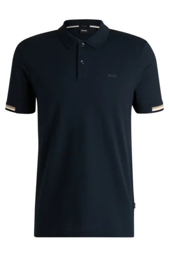 Poloshirt mit gummiertem Logo aus merzerisierter Baumwolle