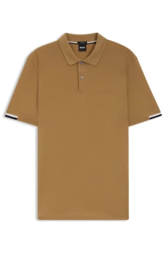 Poloshirt mit gummiertem Logo aus merzerisierter Baumwolle