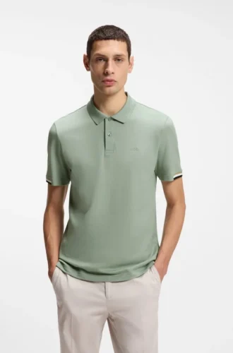 Poloshirt mit gummiertem Logo aus merzerisierter Baumwolle