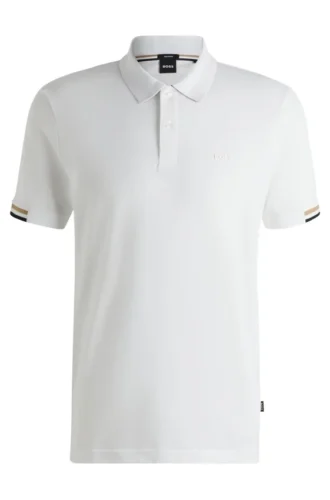 Poloshirt mit gummiertem Logo aus merzerisierter Baumwolle