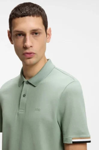 Poloshirt mit gummiertem Logo aus merzerisierter Baumwolle