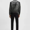 Porsche x BOSS Lederjacke mit kontrastierenden Details