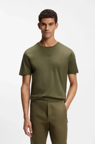 Porsche x BOSS merzerisiertes Baumwoll-T-Shirt mit Grafik auf der Rückseite
