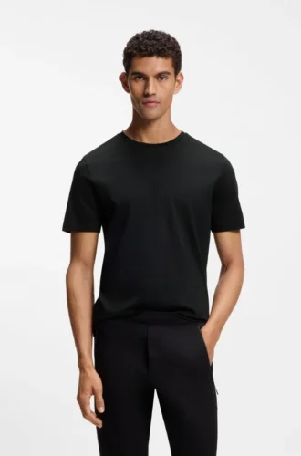 Porsche x BOSS merzerisiertes Baumwoll-T-Shirt mit Grafik auf der Rückseite