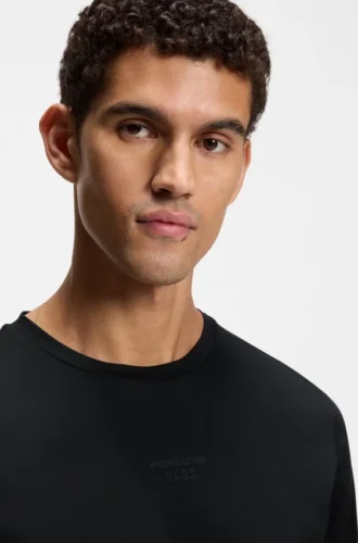 Porsche x BOSS merzerisiertes Baumwoll-T-Shirt mit Grafik auf der Rückseite