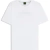 Porsche x BOSS merzerisiertes Baumwoll-T-Shirt mit Grafik auf der Rückseite