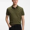 Porsche x BOSS Poloshirt aus Baumwolle mit Jacquard-Muster