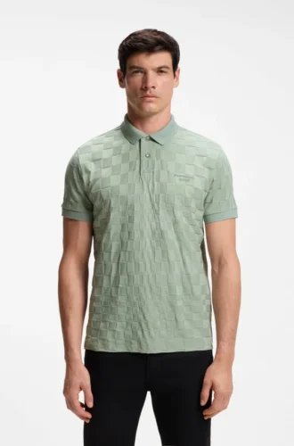 Porsche x BOSS Poloshirt aus Baumwolle mit Jacquard-Muster