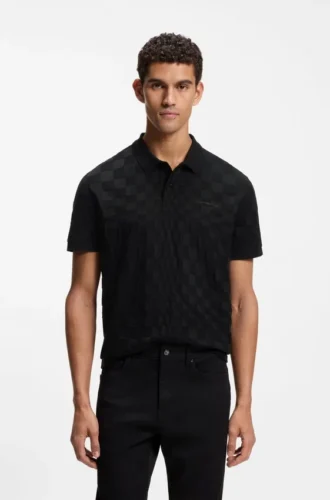Porsche x BOSS Poloshirt aus Baumwolle mit Jacquard-Muster