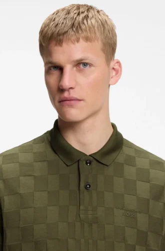 Porsche x BOSS Poloshirt aus Baumwolle mit Jacquard-Muster