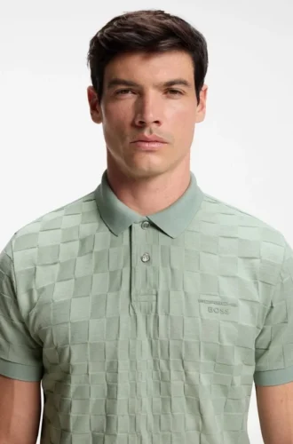Porsche x BOSS Poloshirt aus Baumwolle mit Jacquard-Muster