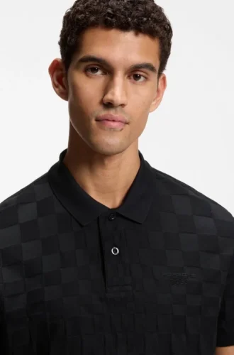 Porsche x BOSS Poloshirt aus Baumwolle mit Jacquard-Muster
