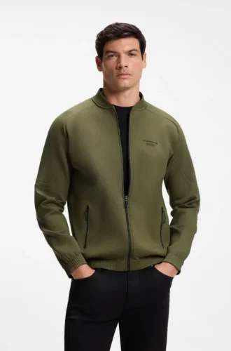 Porsche x BOSS Sweatshirt mit Reißverschluss und geprägtem Motiv