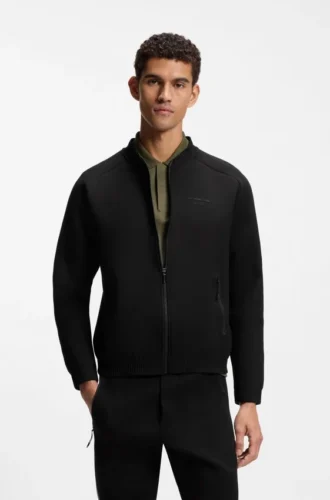 Porsche x BOSS Sweatshirt mit Reißverschluss und geprägtem Motiv