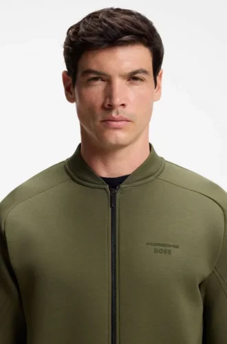 Porsche x BOSS Sweatshirt mit Reißverschluss und geprägtem Motiv