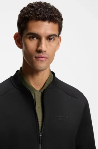 Porsche x BOSS Sweatshirt mit Reißverschluss und geprägtem Motiv