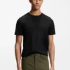 Porsche x BOSS T-Shirt aus merzerisierter Baumwolle mit reflektierendem Logo