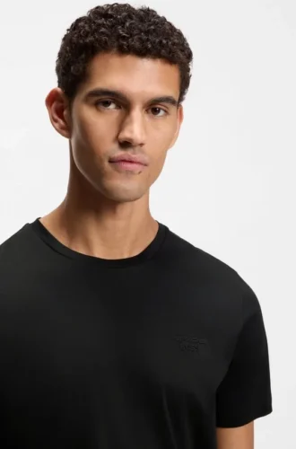 Porsche x BOSS T-Shirt aus merzerisierter Baumwolle mit reflektierendem Logo
