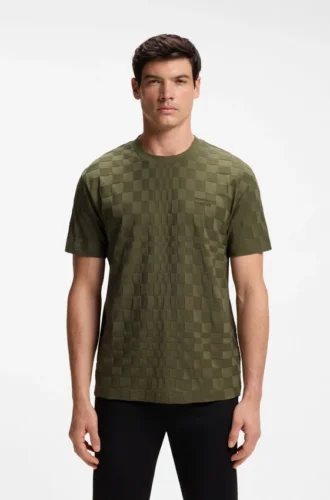 Porsche x BOSS T-Shirt in Relaxed-Fit aus Baumwolljacquard