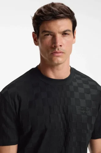 Porsche x BOSS T-Shirt in Relaxed-Fit aus Baumwolljacquard
