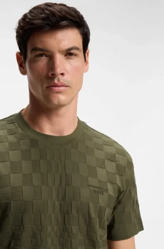 Porsche x BOSS T-Shirt in Relaxed-Fit aus Baumwolljacquard