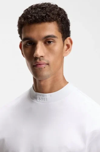 Porsche x BOSS T-Shirt in Relaxed-Fit mit Logo am Kragen
