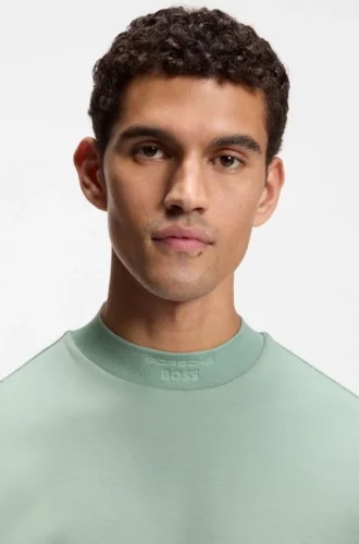 Porsche x BOSS T-Shirt in Relaxed-Fit mit Logo am Kragen