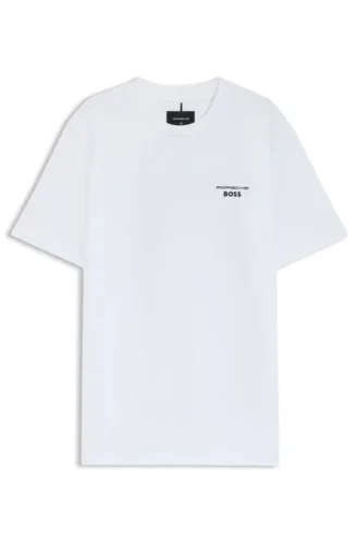 Porsche x BOSS T-Shirt mit Targa-Motiv aus merzerisierter Baumwolle