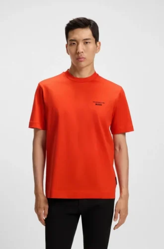 Porsche x BOSS T-Shirt mit Targa-Motiv aus merzerisierter Baumwolle