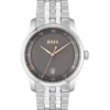 PRINCIPLE Armbanduhr mit Gliederarmband und grau gemustertem Zifferblatt