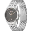 PRINCIPLE Armbanduhr mit Gliederarmband und grau gemustertem Zifferblatt