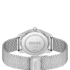 PRINCIPLE Armbanduhr mit Mesh-Armband und blau gemustertem Zifferblatt