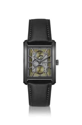Principle Dress Uhr mit olivfarbenem Zifferblatt und Lederarmband