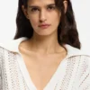 Pullover aus Baumwollmischung mit gestrickter Wellenstruktur