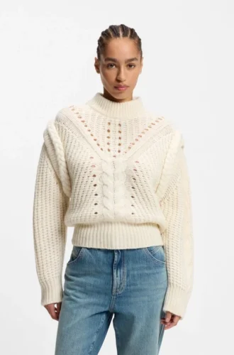 Pullover aus italienischem Garn mit strukturiertem Strick