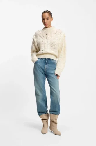 Pullover aus italienischem Garn mit strukturiertem Strick