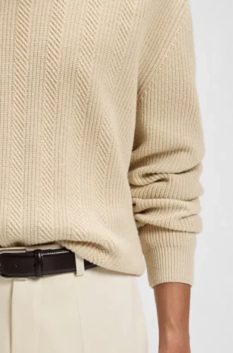 Pullover aus Wolle und Kaschmir mit gemischten Strukturen