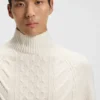 Pullover aus Wolle und Seide mit Zopfmuster