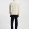 Pullover aus Wolle und Seide mit Zopfmuster