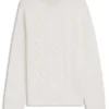 Pullover aus Wolle und Seide mit Zopfmuster