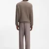 Pullover in lockerer Passform aus strukturierter Baumwolle mit Polokragen