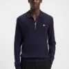 Pullover mit gestapeltem Logo und Reißverschlusskragen Pullover mit gestapeltem Logo und Reißverschlusskragen