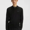Pullover mit gestapeltem Logo und Reißverschlusskragen Pullover mit gestapeltem Logo und Reißverschlusskragen