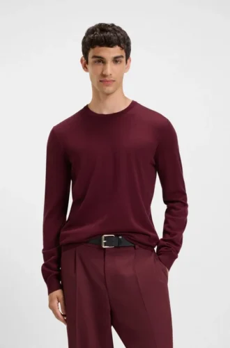 Pullover mit gesticktem Logo aus Schurwolle