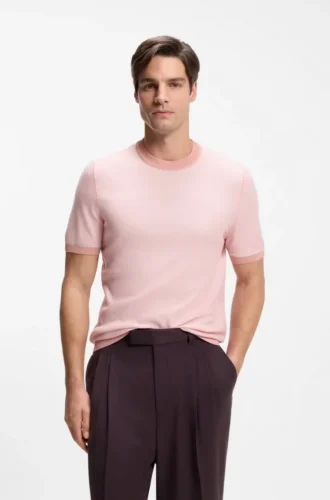 Pullover mit horizontalen Streifen aus einer Baumwollmischung