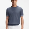 Pullover mit horizontalen Streifen aus einer Baumwollmischung Pullover mit horizontalen Streifen aus einer Baumwollmischung