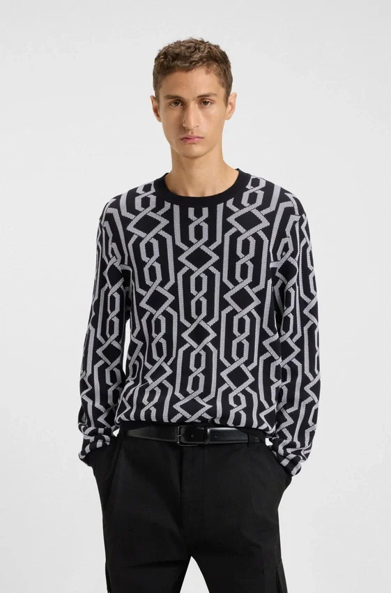 Pullover mit Jacquard-Muster in Regular-Fit Pullover mit Jacquard-Muster in Regular-Fit