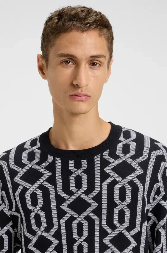 Pullover mit Jacquard-Muster in Regular-Fit Pullover mit Jacquard-Muster in Regular-Fit