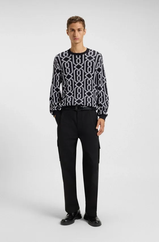 Pullover mit Jacquard-Muster in Regular-Fit Pullover mit Jacquard-Muster in Regular-Fit
